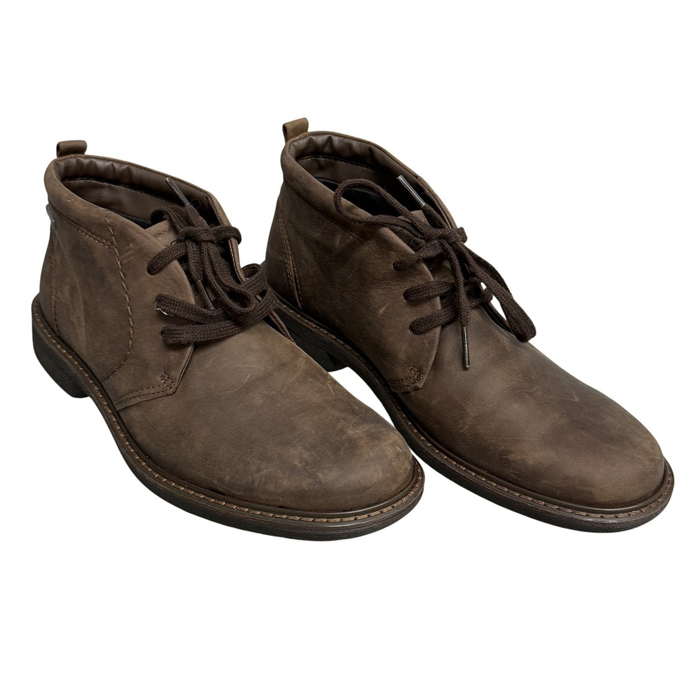 ECCO Boots Mens Size 8 Brown Leather Chukka GORE-TEX‎ Waterproof Comfort Casual